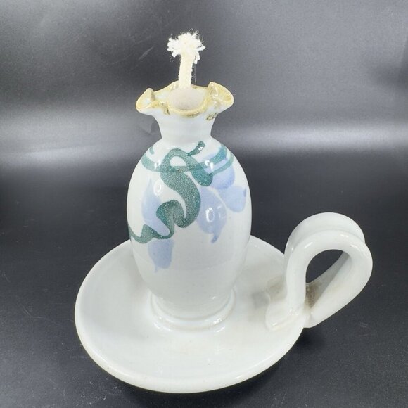Dick Lehman Studio Art Pottery Oil Lamp Goshen Indiana New Unused Lamp VTG - Picture 11 of 15